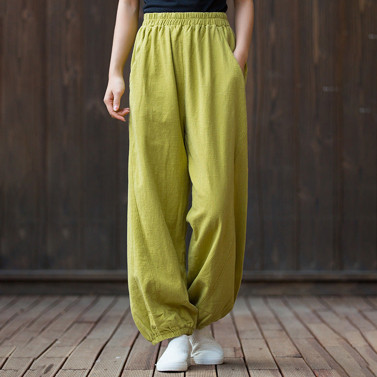 Women's  linen pants,vintage cotton linen pants