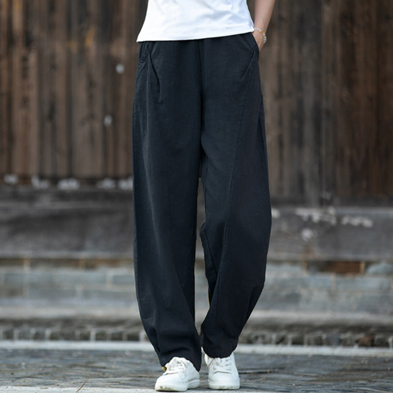 Summer/Winter Linen Pants, Loose Casual Elastic Waist Linen Pants