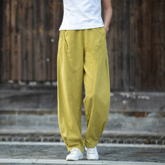 Summer/Winter Linen Pants, Loose Casual Elastic Waist Linen Pants