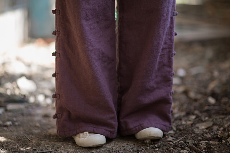 2026 Winter Cotton-Linen Women's Fashion: New Arrival—Original, Unique, Versatile, and Warm Women's Straight-Leg Quilted Trousers with Ramie and Cotton Padding