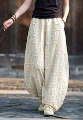 Original personality patchwork natural burlap linen lantern pants personality female wide-legged pants (fall and winter) 20240920