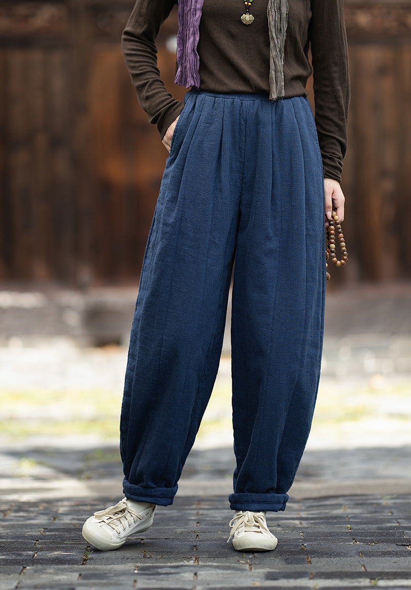 2026 Winter New Arrival: Original Cotton-Linen Pants with Piping and Pleats—Slimming, Zen-Inspired Casual Pants for Women, Versatile Long Pants