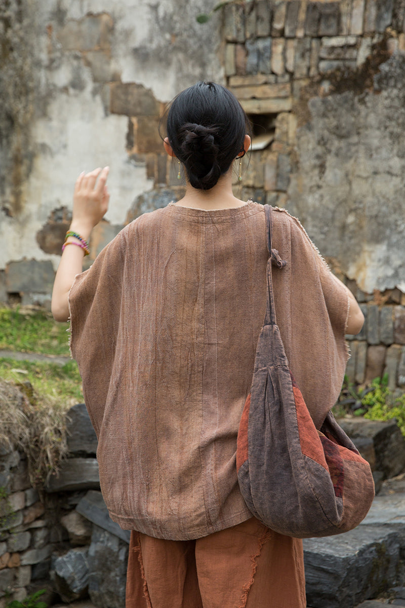 Summer Chinese loose cardigan, cotton linen washed frog long shirt 20250604